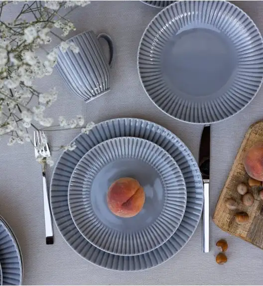 LUBIANA DAISY CLOUD K1 Serwis obiadowo - kawowy 24 osoby / 120 elementów / szary