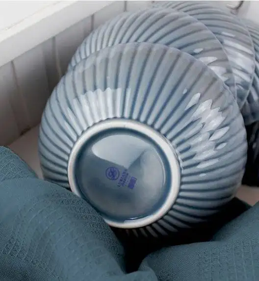 LUBIANA DAISY SEASIDE K9 Serwis obiadowo - kawowy 12 osób / 84 elementy / szaro - niebieski