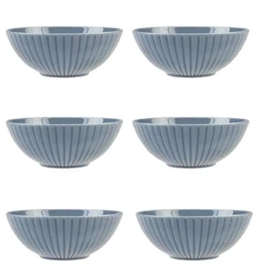 LUBIANA DAISY SEASIDE K9 Komplet 6 x salaterka 17 cm / szaro - niebieski