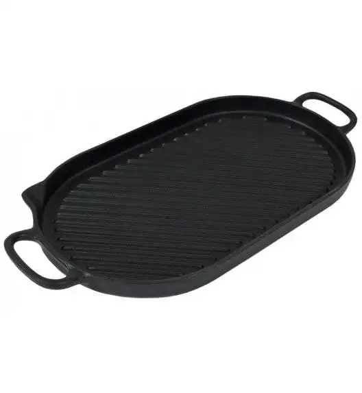 WYPRZEDAŻ! CHASSEUR Taca grillowa owalna mała / czarny / żeliwo emaliowane