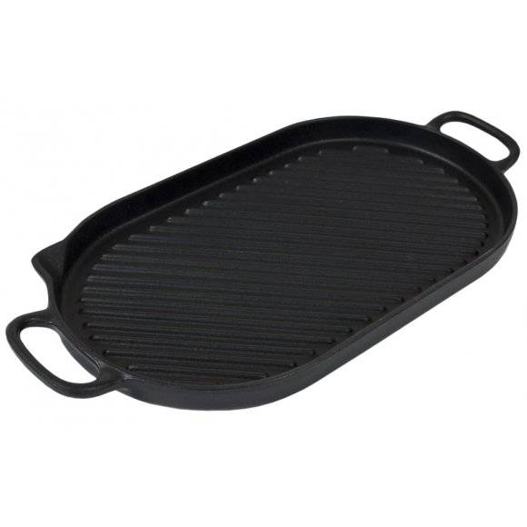 WYPRZEDAŻ! CHASSEUR Taca grillowa owalna mała / czarny / żeliwo emaliowane