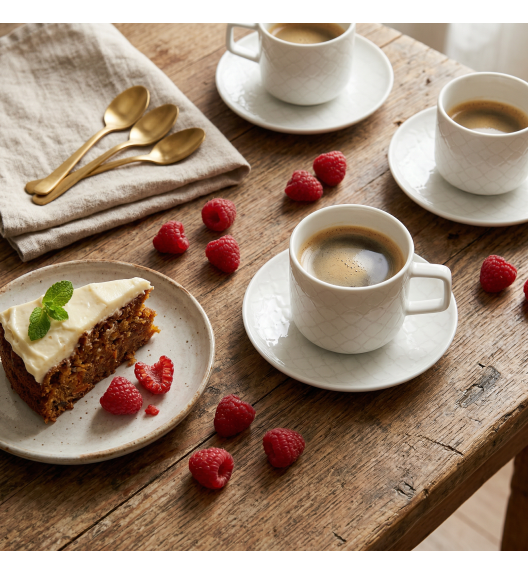 LUBIANA MARRAKESZ 12 x Filiżanka 250 ml + spodek 15 cm / 24 el / biały / porcelana