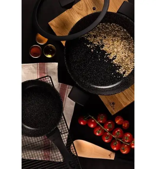 GERLACH GRANITEX Zestaw patelni z powłoką ceramiczną ILAG Granitec® 24, 28 cm + Brytfanna 32 cm z pokrywką / aluminium