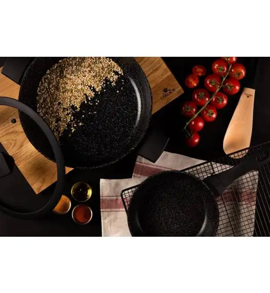 GERLACH GRANITEX Komplet garnków 24 28 cm z pokrywką 4,4 l + brytfanna 32 cm + patelnia 24, 28 cm / powłoka ILAG Granitec®  / indukcja