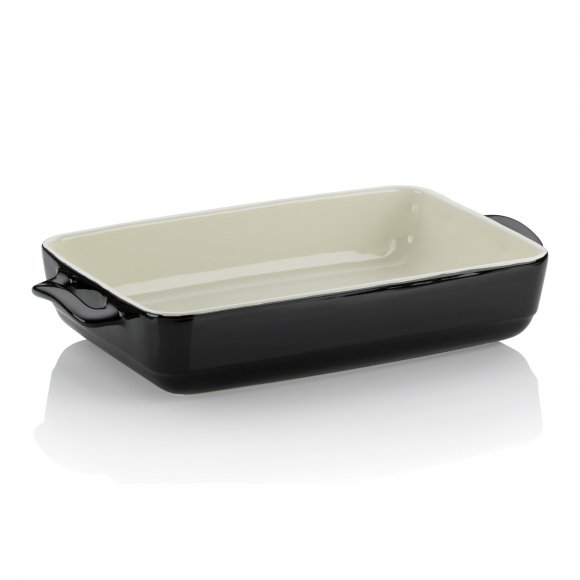 KELA MALIN Żaroodporne, ceramiczne naczynie do zapiekania 37,5 x 22 x 7 cm / czarne