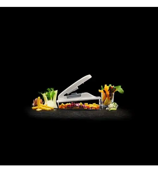 LURCH Krajalnica z pojemnikiem do warzyw i owoców / biało-szara