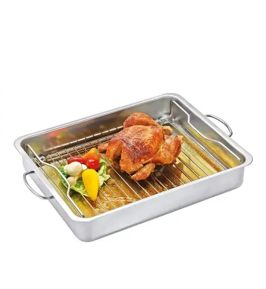 KUCHENPROFI Brytfanna z rusztem 34 x 24 x 5,5 cm / stal nierdzewna 