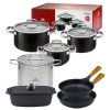 GERLACH PRIME Komplet Garnki z pokrywkami 6 el + patelnie Gerlach Natur 24, 28 cm+ Garnek Ambiente 7 L + Granitex Brytfanna 32 cm