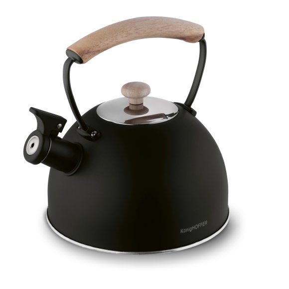 KonigHOFFER MORENA Czajnik ze stali nierdzewnej 2,3 L czarny z drewnianą rączką / indukcja
