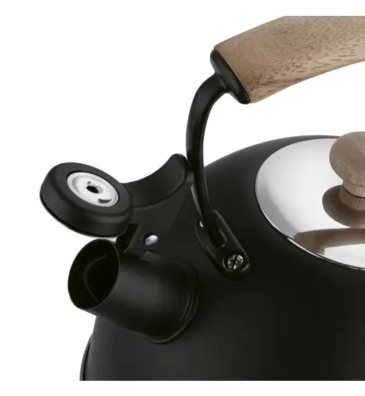 KonigHOFFER MORENA Czajnik ze stali nierdzewnej 2,3 L czarny z drewnianą rączką / indukcja