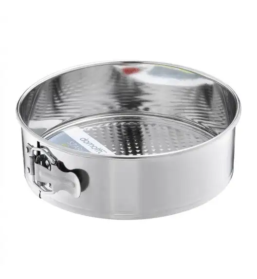 DOMOTTI SZARLOTTA Tortownica okrągła 24 cm z fakturowanym dnem / stal nierdzewna