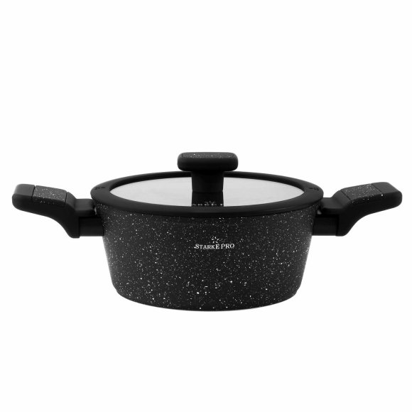 STARKE PRO CERES MARBLE Garnek z pokrywką 18 cm / Powłoka Aerolite Plus