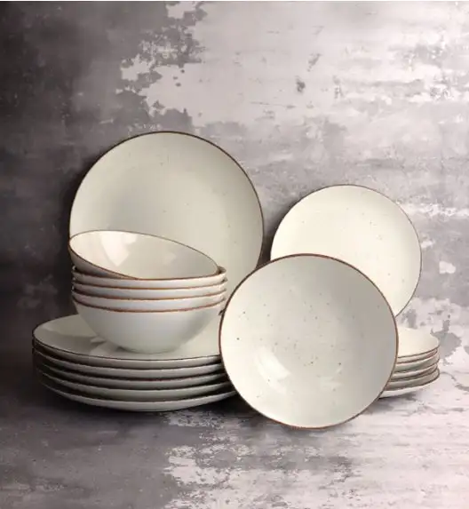 LUBIANA BOSS 6630U Serwis obiadowy 27 el / 6 osób / budyniowy / porcelana ręcznie malowana