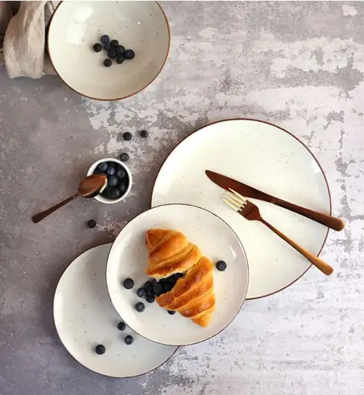 LUBIANA BOSS 6630U Serwis obiadowy 27 el / 6 osób / budyniowy / porcelana ręcznie malowana