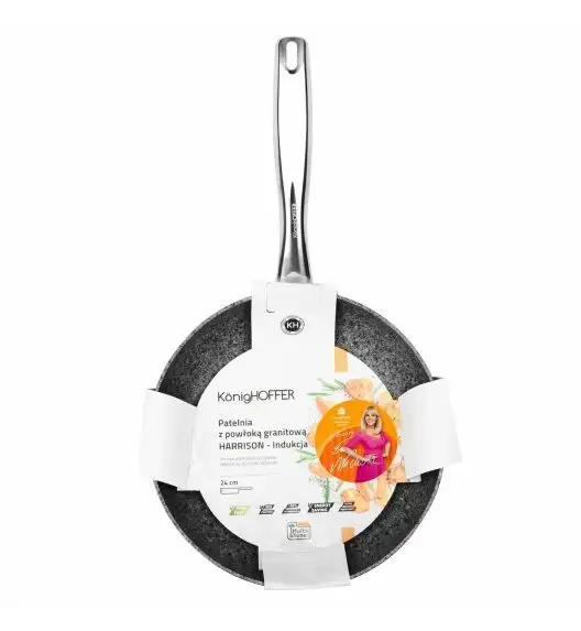 KONIGHOFFER HARRISON Patelnia 24 cm / Powłoka granitowa Multi Stone nano-tech