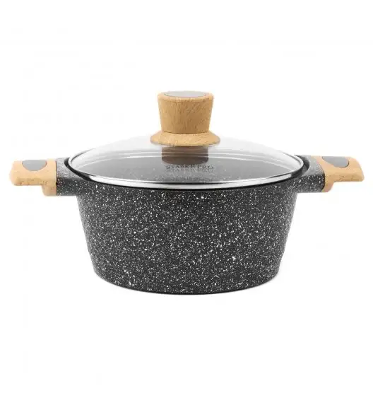 STARKE PRO ASHEN GRANITE Garnek 20 x 9,5 cm z pokrywką / Greblon® C3