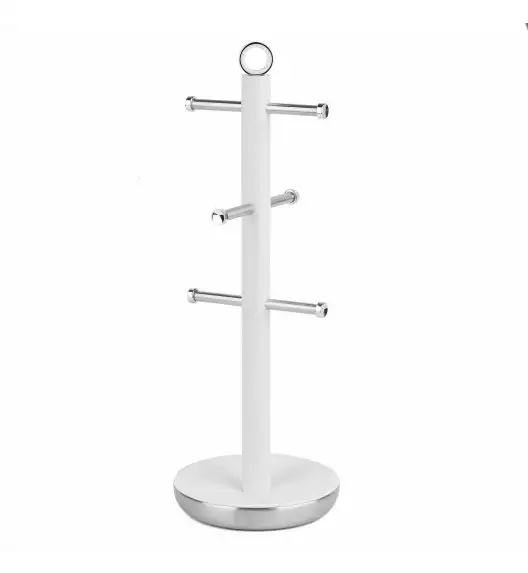 STARKE HARPER Stojak na kubki 14,55 x 43 cm / stal nierdzewna / biały