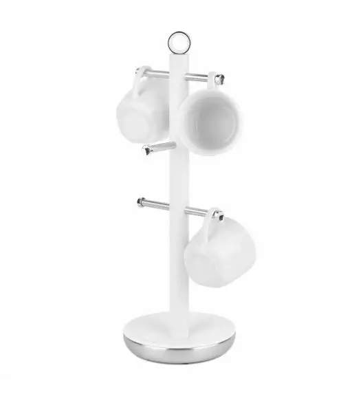 STARKE HARPER Stojak na kubki 14,55 x 43 cm / stal nierdzewna / biały