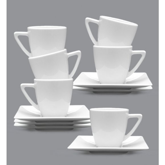 LUBIANA CLASSIC 6 x Filiżanka do espresso 70 ml + spodek 11 cm 