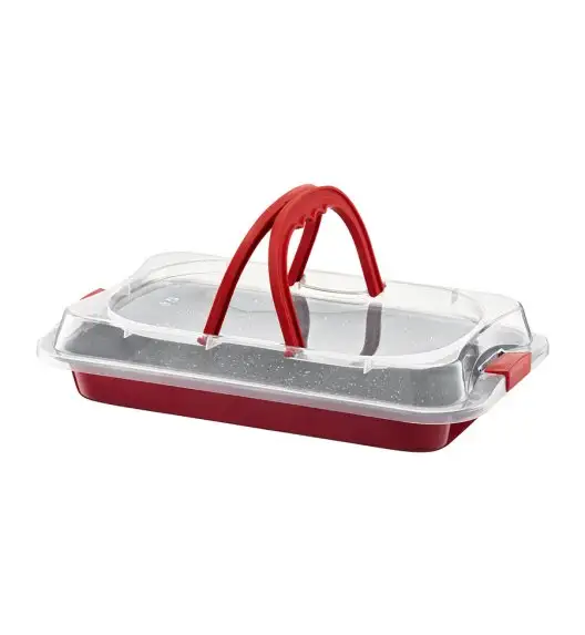 AMBITION CHERRY Brytfanna / blacha do pieczenia z pokrywą 36 x 23 cm / powłoka nieprzywierająca