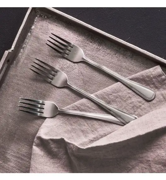 DOMOTTI LONDON Sztućce Komplet 3 widelców obiadowych 19,5 cm / stal nierdzewna