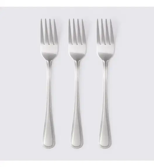 DOMOTTI LONDON Sztućce Komplet 3 widelców obiadowych 19,5 cm / stal nierdzewna