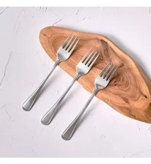 DOMOTTI LONDON Sztućce Komplet 3 widelców obiadowych 19,5 cm / stal nierdzewna