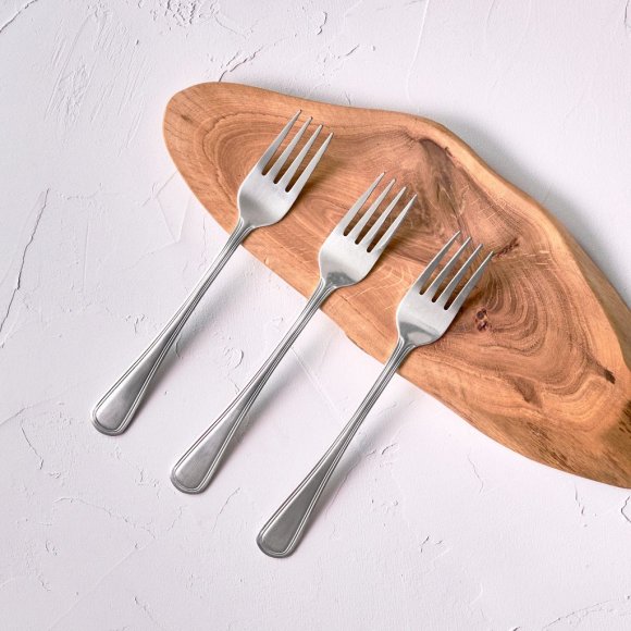 DOMOTTI LONDON Sztućce Komplet 3 widelców obiadowych 19,5 cm / stal nierdzewna