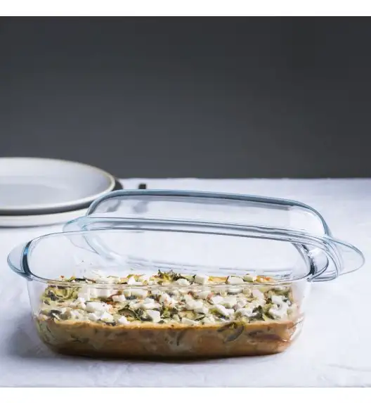 AMBITION EXCELLENT Naczynie żaroodporne prostokątne 7 l z pokrywką / szkło