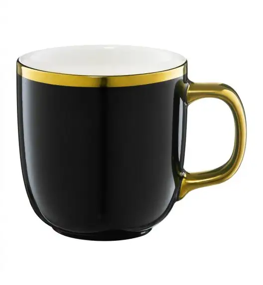 AMBITION ROYAL Kubek 330 ml / czarny ze złotym zdobieniem 