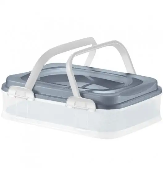 DOMOTTI DOLCE Pojemnik na ciasto 39 x 28,5 cm / szary / tworzywo sztuczne