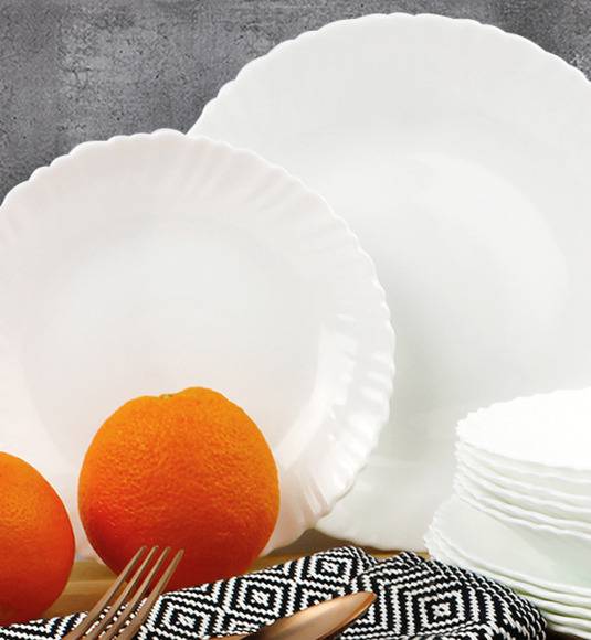 WYPRZEDAŻ! LUMINARC OPAL MUSZELKA Talerz deserowy 19 cm / szkło