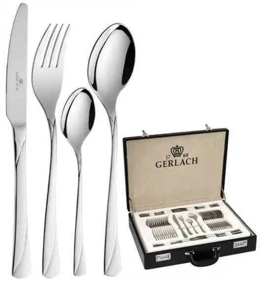 Gerlach Valor Sztućce Komplet 68 el walizka / 12 osób / połysk 