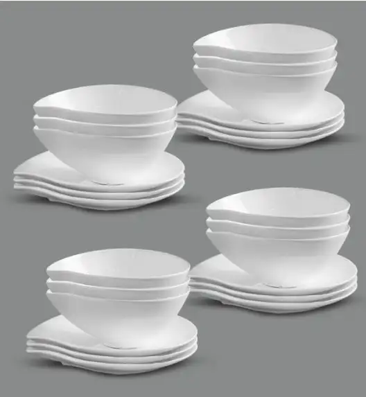 AMBITION FALA / KUBIKO Zestaw 12x Bulionówka ze spodkiem 300 ml 