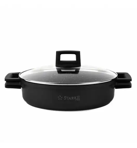 STARKE PRO TAYLOR MARBLE Patelnia z pokrywką 28 cm / dwa uchwyty / Greblon® C3