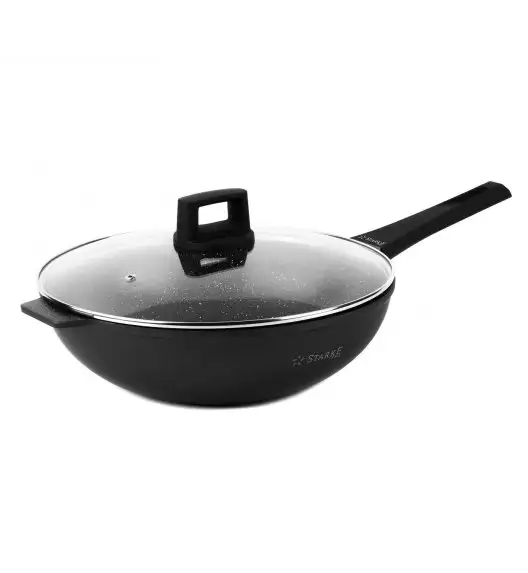STARKE PRO TAYLOR MARBLE Wok z pokrywką 32 cm / Greblon C3