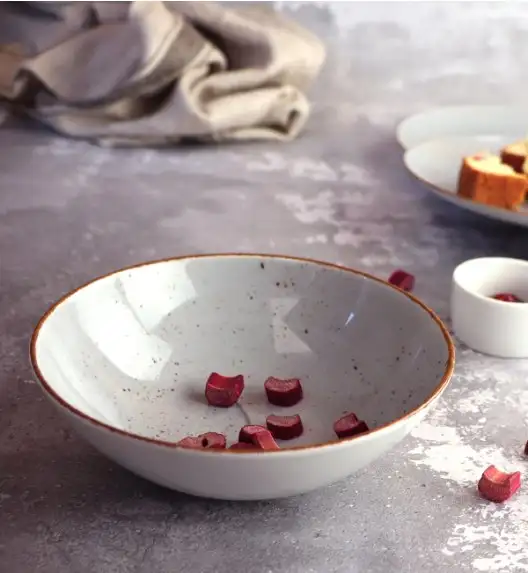 LUBIANA BOSS 6630Z Serwis obiadowy 54 el / 18 osób / szary / porcelana ręcznie malowana