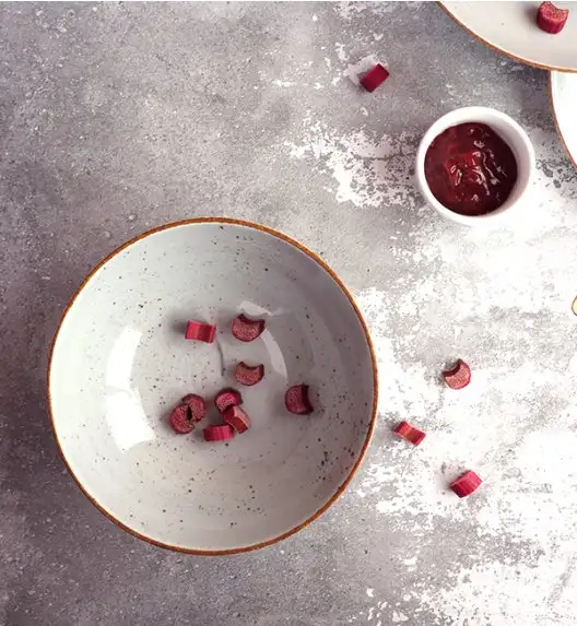 LUBIANA BOSS 6630Z Serwis obiadowy 54 el / 18 osób / szary / porcelana ręcznie malowana