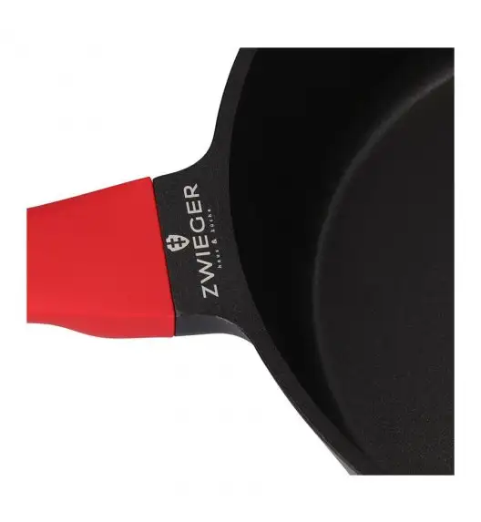 ZWIEGER OBSIDIAN Komplet Garnki 6 el z pokrywkami 5,5l/ 3,5l/ 2l +rondel + patelnie 20, 24, 28 cm + głęboka 28 cm / GREBLON 