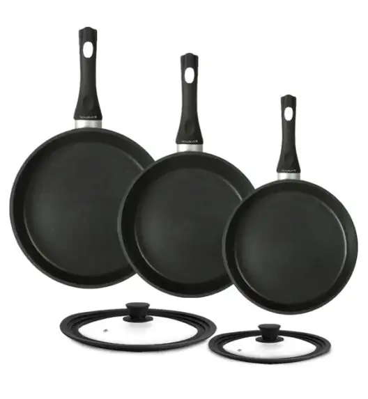 AMBITION MAGNAT Komplet patelni Ø 20, 24, 28 + Pokrywki uniwersalne Tadar / powłoka nieprzywierająca