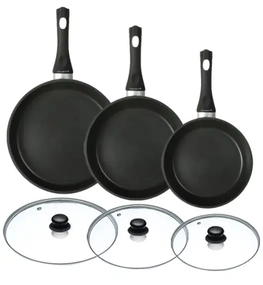 AMBITION MAGNAT Komplet patelni z pokrywami Ø 20, 24, 28 / 6 elementów / powłoka nieprzywierająca