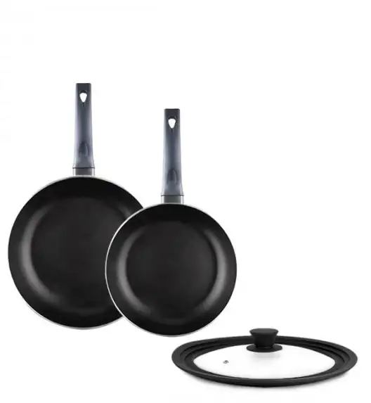 AMBITION GRAPHITE Komplet patelni 24, 28 cm + pokrywka Tadar / Powłoka ILAG BASIC