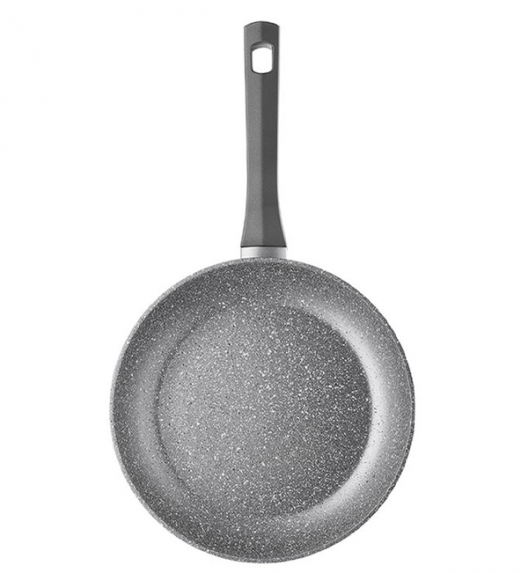 AMBITION SILVERSTONE Komplet patelni 20, 28 cm + pokrywki uniwersalne +patelnia naleśnikowa / powłoka Qalum Basic Stone Edition