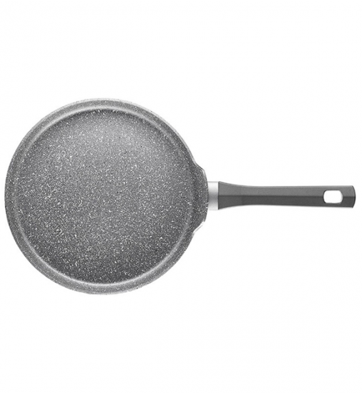 AMBITION SILVERSTONE Komplet patelni 20, 28 cm + pokrywki uniwersalne +patelnia naleśnikowa / powłoka Qalum Basic Stone Edition