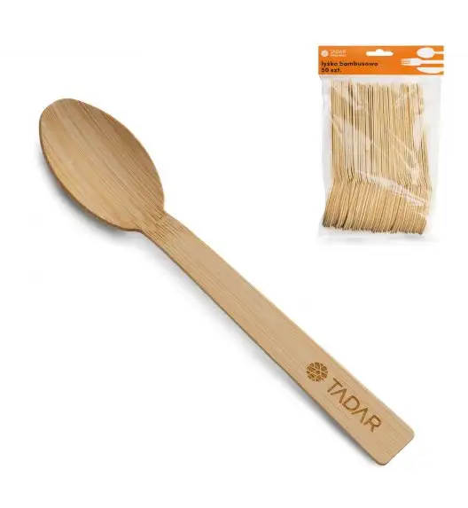 TADAR Jednorazowe łyżki drewniane / zestaw 50 sztuk / drewno bambusowe