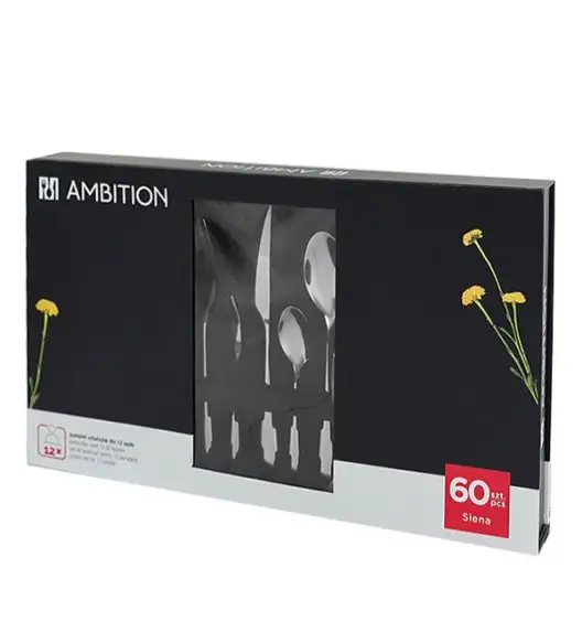 AMBITION SIENA Sztućce Komplet 60 el pudełko / 12 osób