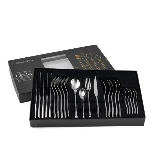 STARKE CELIA Sztućce Komplet 24 el w pudełku / 6 osób / stal szlachetna