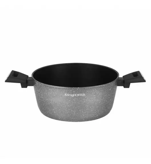 KonigHOFFER GRIGIO Garnek z pokrywką 2,4 l / 20 cm / powłoka marmurowa / indukcja