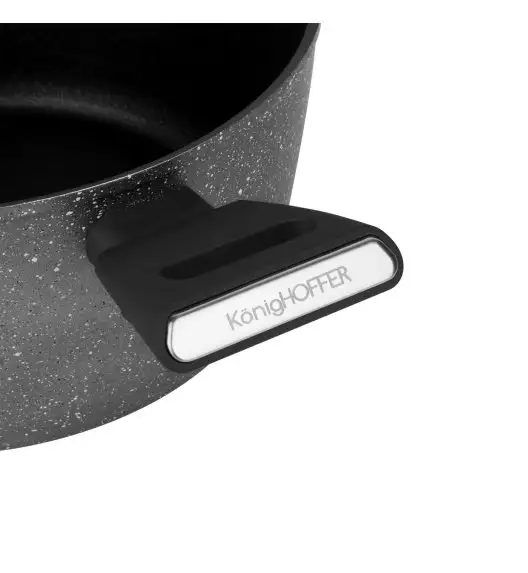 KonigHOFFER GRIGIO Garnek z pokrywką 3,9 l / 24 cm / powłoka marmurowa / indukcja