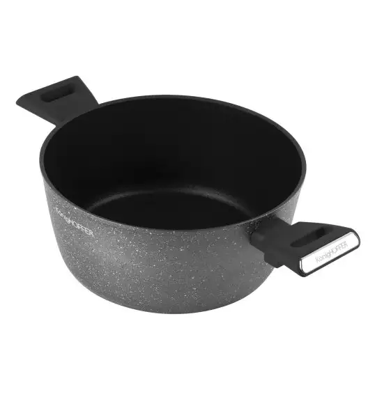 KonigHOFFER GRIGIO Garnek z pokrywką 3,9 l / 24 cm / powłoka marmurowa / indukcja